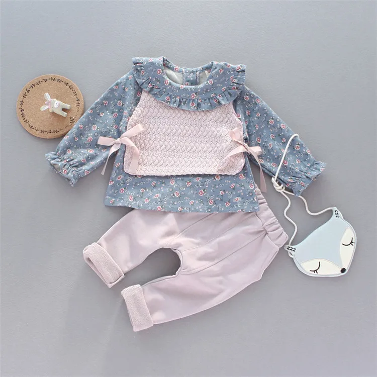 Roupa infantil/ осенний комплект для маленьких девочек 0-3 лет, милая одежда принцессы для девочек, комплект одежды из трех предметов, подарок