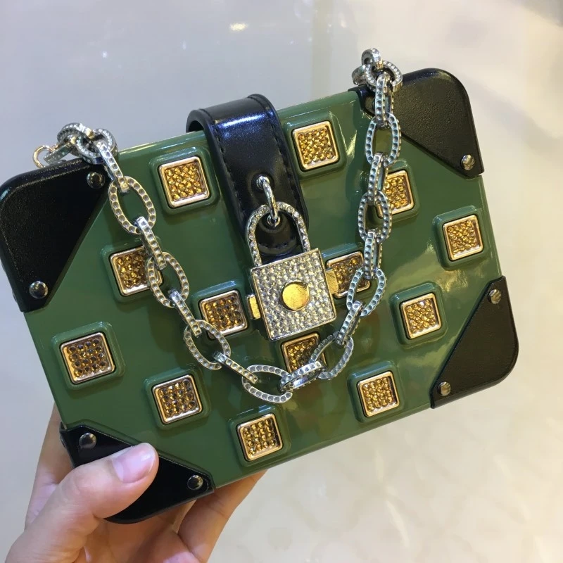 

High-quality fashion women's luxury diamond handbag mini small square bag wallet dinner bag clutch women's party bag