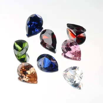 

10x14mm,13x18mm Pointed Back Pear shape Brilliant Larger Cubic Zirconia Stones Loose CZ Shiny Jewelry making Gems 10pcs/pack