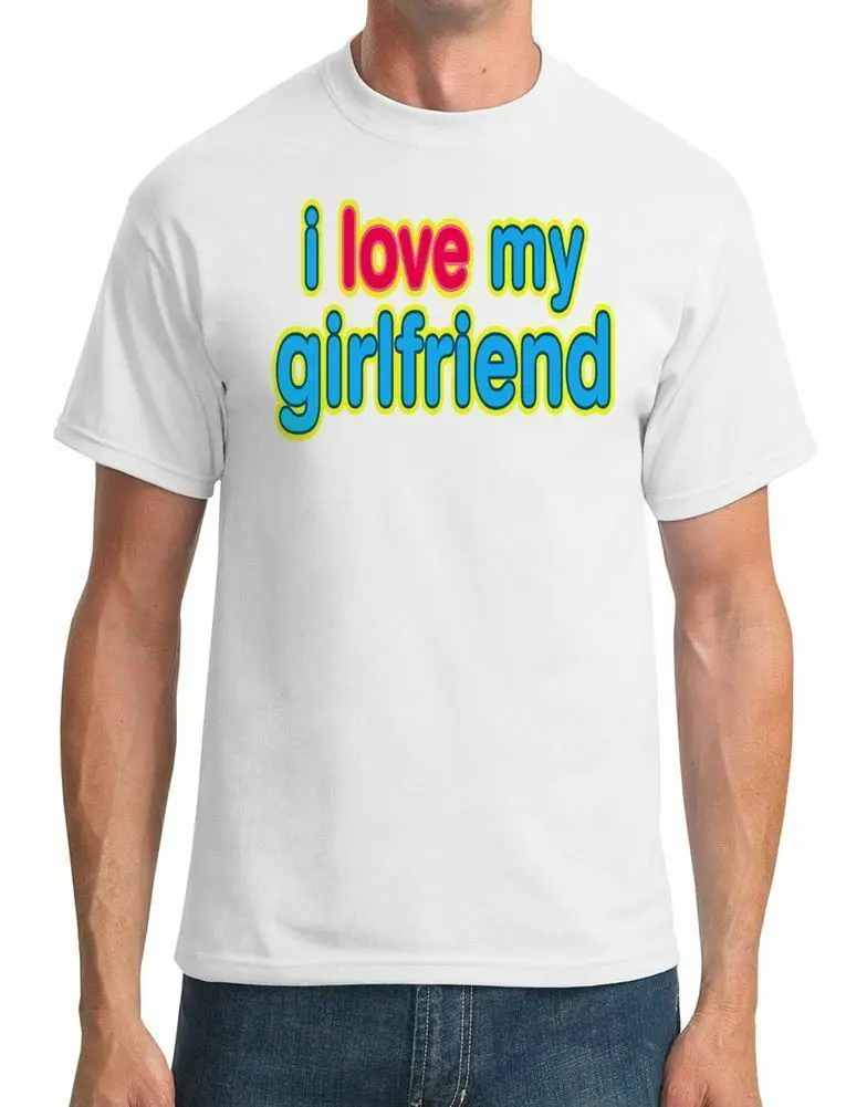 Забавная крутая Мужская футболка с надписью I love my Girl | одежда