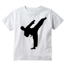 ZSIIBO/дизайнерская детская одежда для мальчиков и девочек с рисунком каратэ Повседневная хлопковая футболка с короткими рукавами и круглым вырезом в японском стиле camiseta