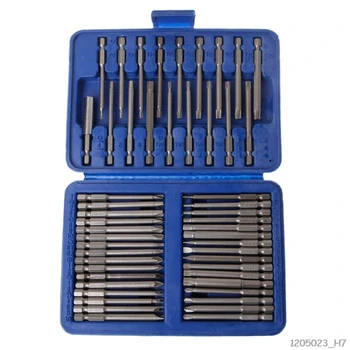 

50Pcs Extra Long Screwdriver Bit Set Hex Star Slotted Screwdrivers Tool Kit Professional Extra Long Screwdriver Bit with Case