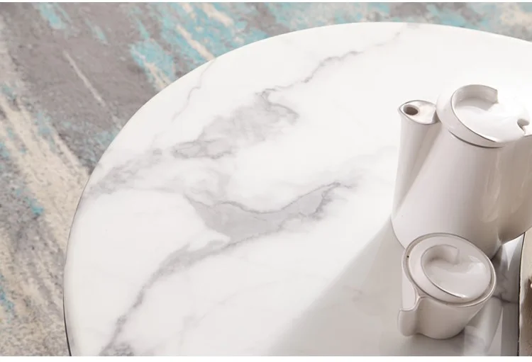 Nest Coffee Table / 60cm+50cm Marble Top / 55cm +45cm High Metal Stand Nest Coffee Table / 60cm+50cm Marble Top / 55cm +45cm High Metal Stand