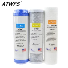 Filtre de purificateur d'eau de 10 pouces UDF, filtre à charbon actif granulaire + filtre en coton PP + CTO, Purification de l'eau au charbon comprimé