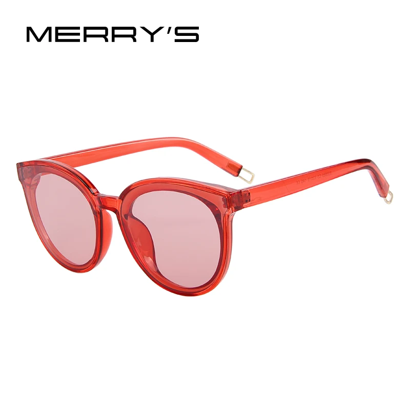 MERRYS женские классические брендовые дизайнерские солнцезащитные очки кошачий глаз S8094 - Цвет линз: C06 Red