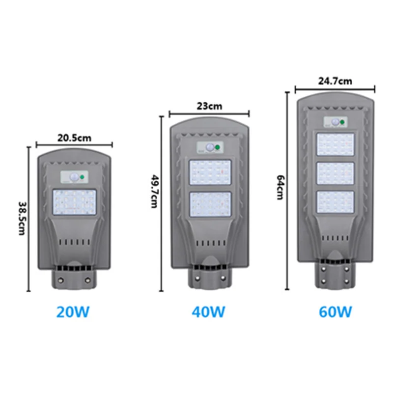 40 W 60 W 60 leds Waterdichte LED Straatverlichting Weg Lamp Solar Light Outdoor Road Street Muur Inductie Lamp