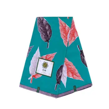 

Leaf Printed batik fabric For Women Dress Suit High quality African Wax Cloth Fabric 6Yards