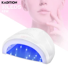 KADITION УФ светодиодный лампы для DIY French Manicure Nail Книги по искусству Дизайн быстро высыхают инструмент 48 Вт Сушилка для ногтей УФ-светодиодный лампа лак для ногтей 30 светодиодный s