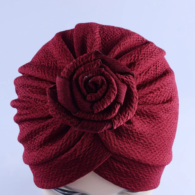 New arrival children india hat vintage Rose flower Turban cap kids