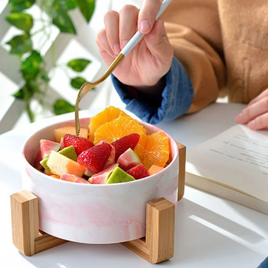

Marbled Salad Fruit Bowl Soup Bowl ceramic dinnerware sets wedding gift porcelain tableware rice salad bowl/plate