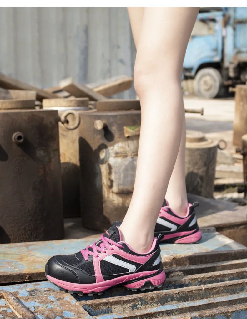 Брендовая женская Рабочая обувь со стальным носком; дышащая легкая защитная обувь с защитой от ударов и проколов