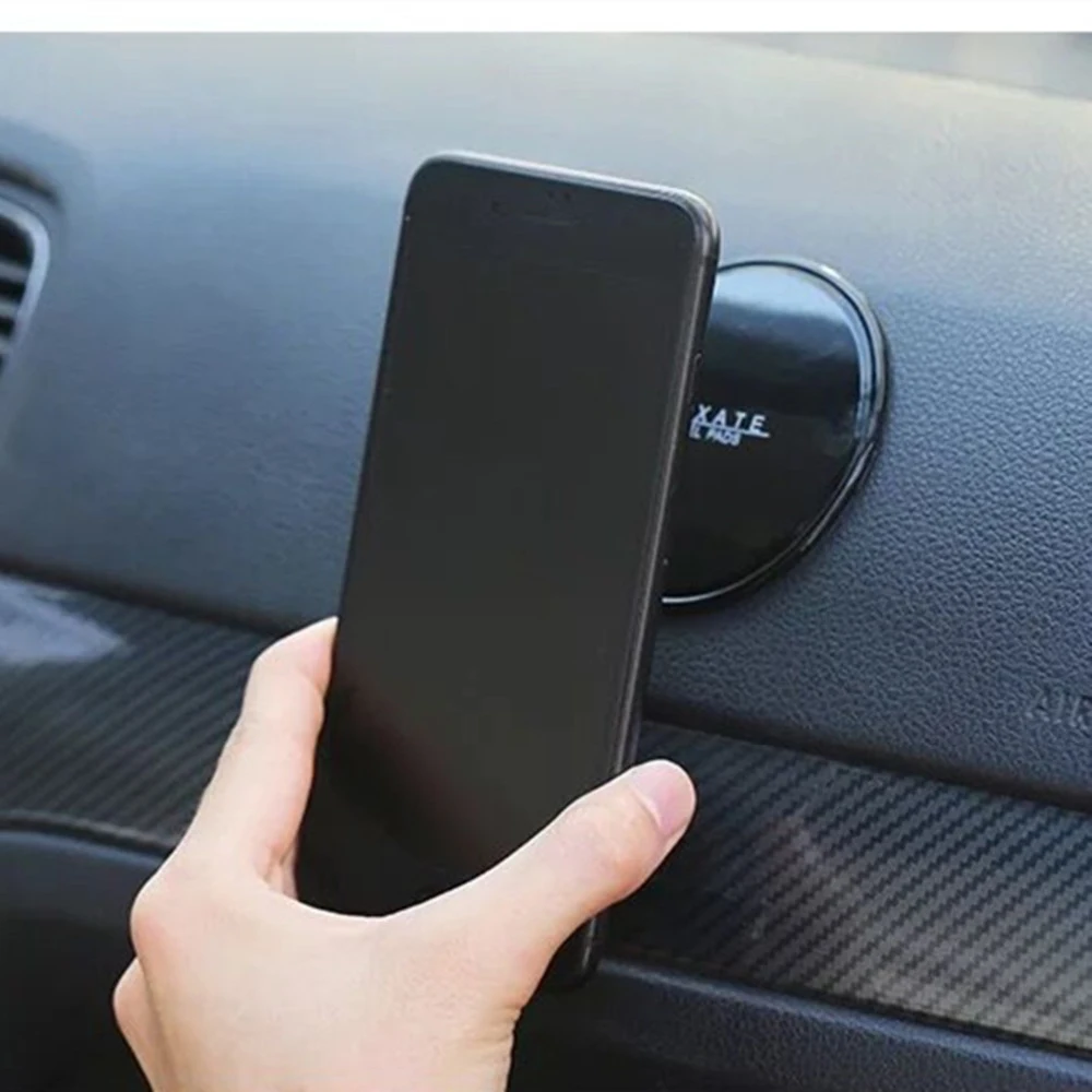 

DFQNGL Black Round Wall Sticker Pop Phone Holder Nano Rubber Universal Multi-Function Squishy Pad Mobile PhoneHolder Car Bracket