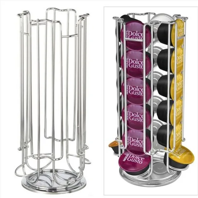 Cheap 1PC 24 Cup Nespresso Coffee Pod Holder Rotating Rack Coffee Capsule Stand Dolce Gusto Capsules Storage Shelves Organization Case
