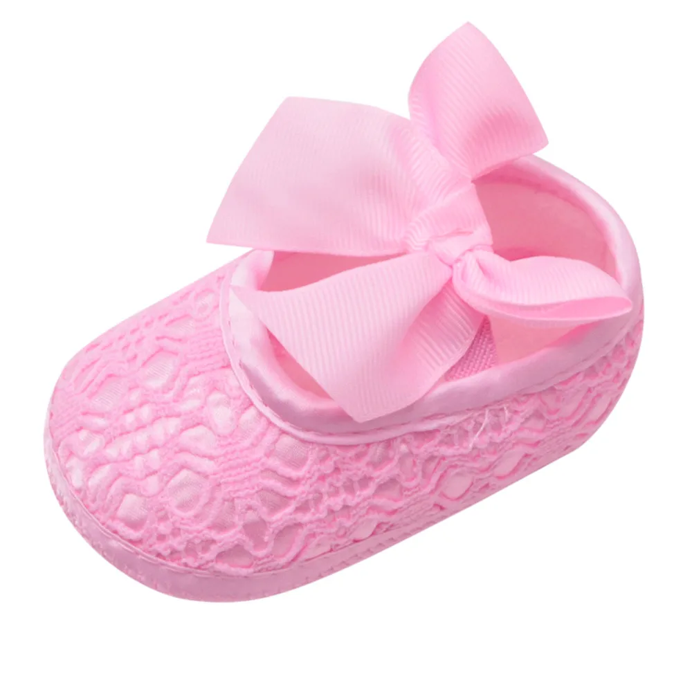 Новорожденных детская обувь для младенцев детская кроватка обувь с мягкой подошвой для маленьких девочек и мальчиков хлопковая обувь для малышей детская обувь - Цвет: Pink