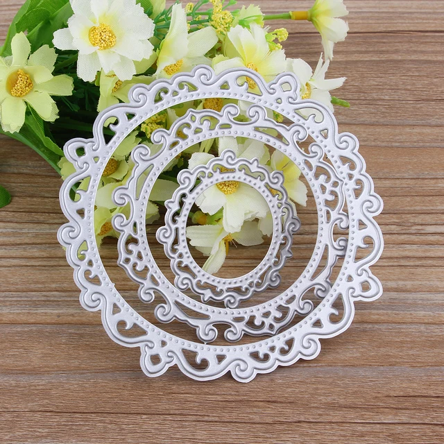 Metal Cutting Dies Round Die Cut Lace Circle Rectangle Oval Frame