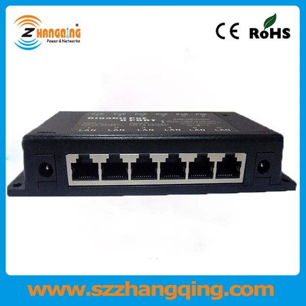 Power Over Ethernet Gigabit PoE Injector 6 Port Patch Panel Multi