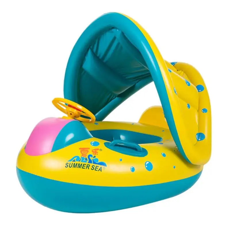 Дети плавать ming кольцо яхта портативный летний безопасный надувной детский бассейн для купания игрушка Зонт плавающее сиденье плавающая лодка водные виды спорта игрушка