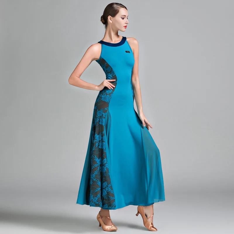 

2018 Standart Ballroom Dance Dress Women Lady Milk Silk Waltz Dress Flamenco Dance Costumes Ballroom Dance Practice Wear DN1243