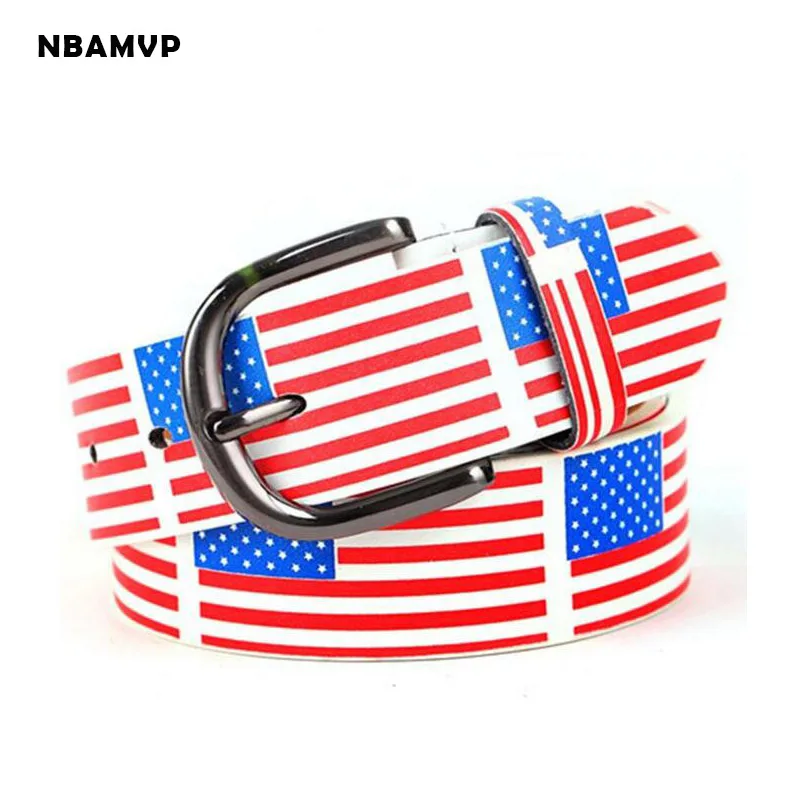 2017 New Fashion Men's Belt Ladies Belt Men White Blue Red Donkey Flag