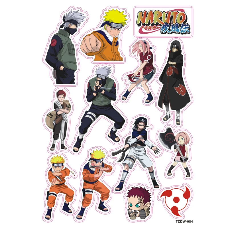 

HOT 13pcs/lot cartoon fashion cool Naruto DIY stickers Car-light Scooter notebook computer Waterproof sunscreen PVC decals