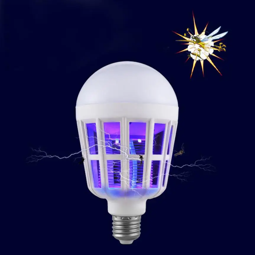 

New LED Anti-Mosquito Bulb 15W 1000LM 6500K Electronic Insect Fly Mosquito Insect Killer LED Light Trap Lamp #XTN