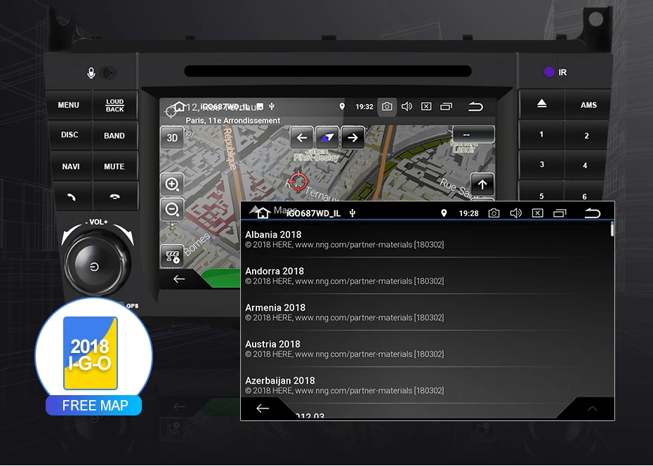 Perfect Isudar 2 Din Autoradio Android 9 For Mercedes/Benz/Sprinter/W203/A180/A-class Car Multimedia Player GPS Octa Core RAM 4G DSP DVR 25