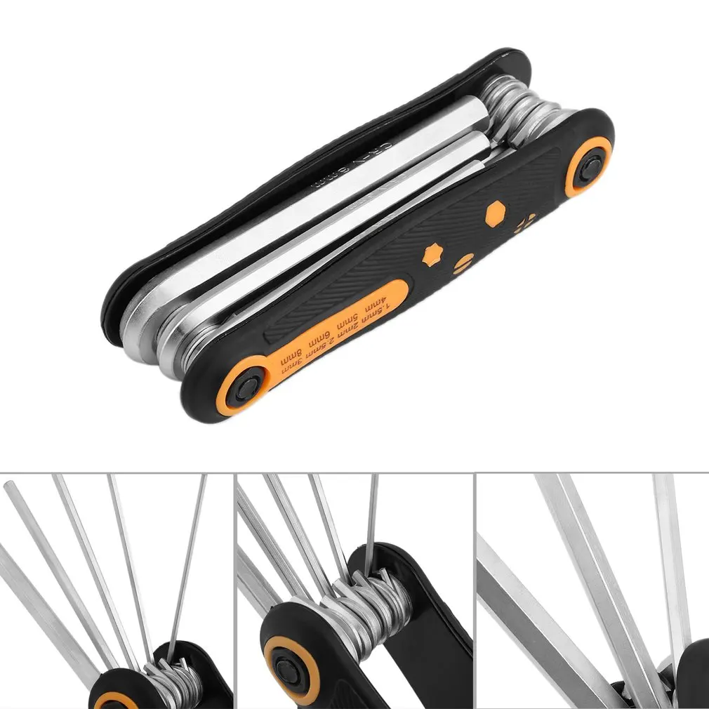 8 In 1 Folding Hex-Key Wrench High Quality Chrome Vanadium Steel Spanner Set Portable Home Hand Tool | Инструменты