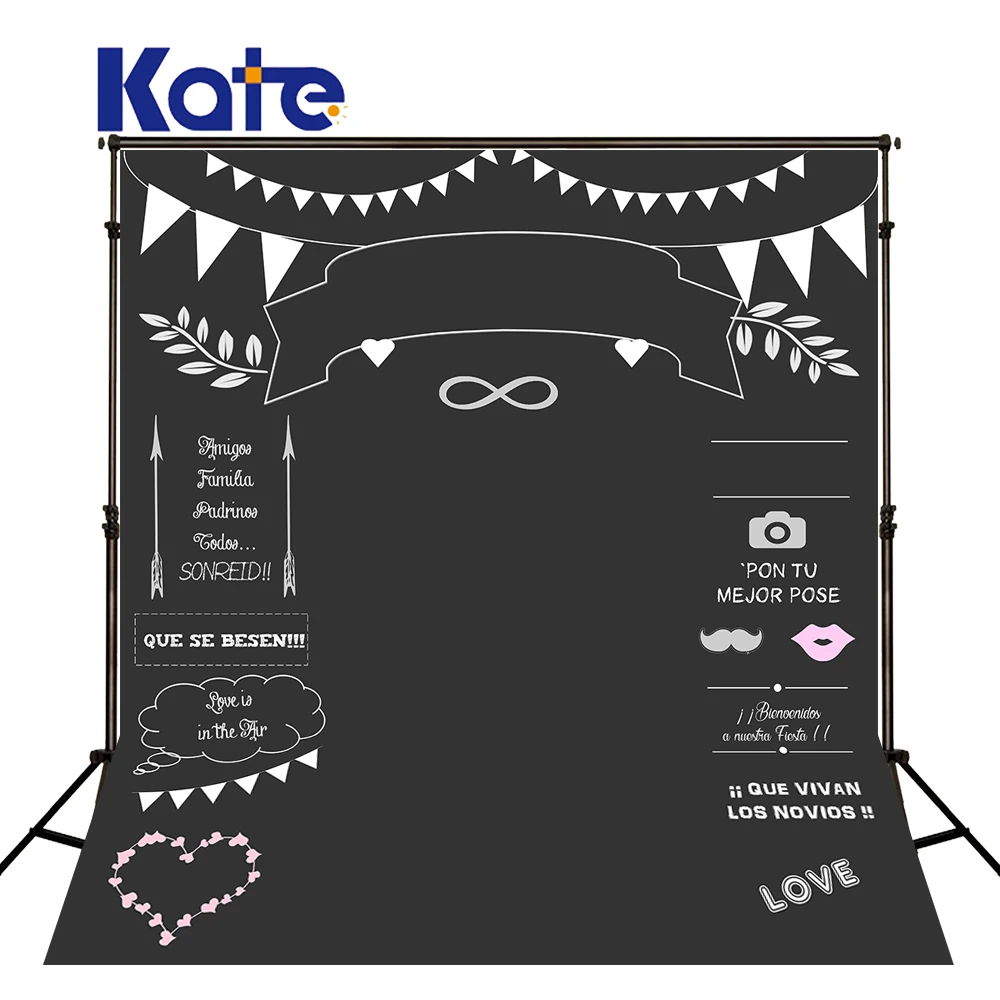 

Kate Custom Wedding Blackboard Name Date Photocall Photography Studio Wedding Background Photo Chalk Backdrop Invite Signature
