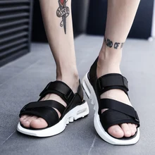 BVNOBET/летние пляжные босоножки на плоской подошве; мужская повседневная Уличная обувь черного цвета; удобные выразительные сандалии-гладиаторы для мужчин; Sandalet Erkekler