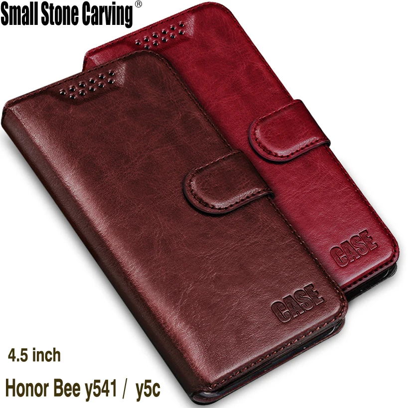 

Luxury Retro Flip Case For Huawei Honor Bee y541 y541-u02 Leather + Soft Silicon Wallet Cover For Huawei y5c Case phone Fundas
