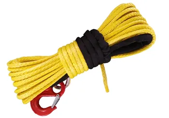 

1/2" x 100' Orange Red Grey Yellow Colors Synthetic Winch Rope / Line With Hook