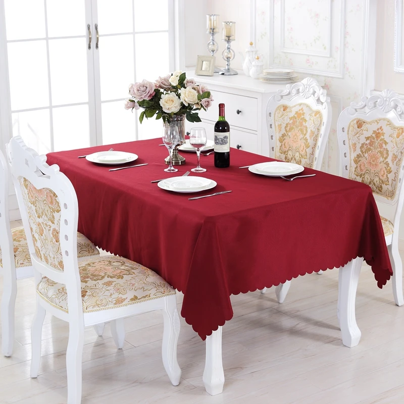 

Eureapen Style Solid Tablecloth Round Rectangle Square Wedding Dining Polyester Cotton Table Cloth For The Kitchen
