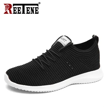 

REETENE 2019 Men's Mesh Shoes Casual Breathable Comfortable Summer Men Shoes Lace Up Hard-wearing Summer Men's Sneakers
