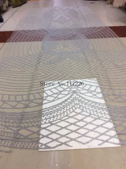 

JRB-HLG953 Newest design african lace fabric sequins French tulle lace fabric with glued glitter BEADS