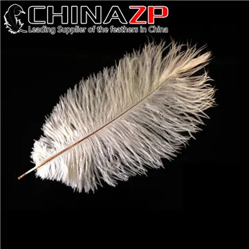 CHINAZP завод 1"-12"(25-30 см) Длина хорошее качество Отбеленный Белый страус оперение перья - Цвет: white