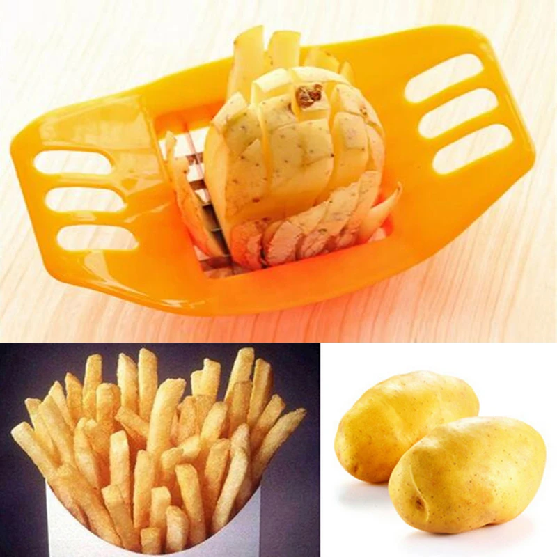 フライジャガイモカッターナイフスライス機チョッパー野菜アクセサリー作りデバイスステンレス鋼キッチン調理ツール