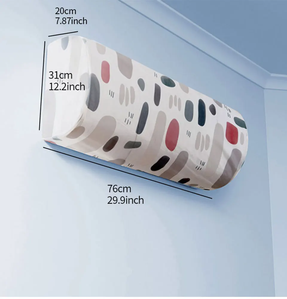 Декоративный чехол для кондиционера, эластичный, водонепроницаемый, цветной рисунок, напечатанный, подвесной, пылезащитный чехол для кондиционера в помещении