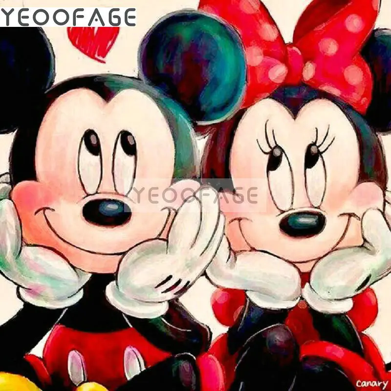 

Diy 5D diamond painting cross stitch puzzle full square Mosaic minnie picture unfinished diamond embroidery Mickey mouse
