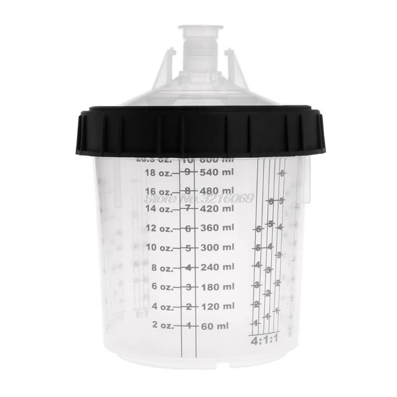

Paint Mixing Cup Kit PPS Type H/O Quick Cup Hard Cup Inner Cup Lids 600ml Spray Gun Tool