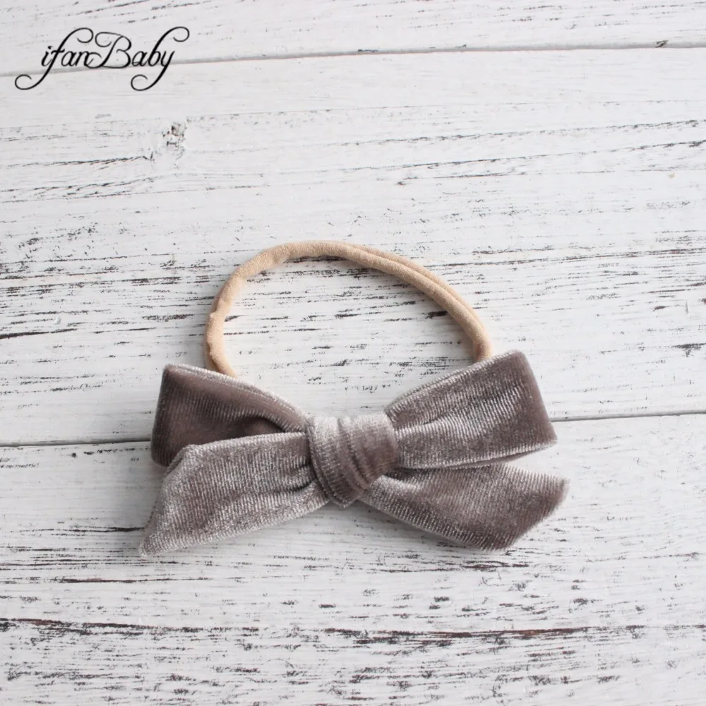 Velvet Bow Girl Nylon Headband 5