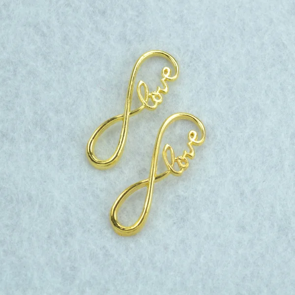 

15pcs Gold color infinity LOVE Charms Necklace Pendant Bracelet Jewelry Making Handmade Crafts diy Supplies 39*15mm 1519