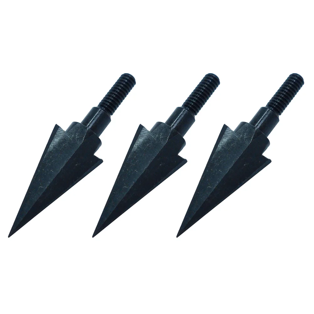 

3pcs Black Willow Broadheads Archery Carbon Steel Arrowhead Practice Tips