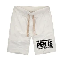 Летние мужские шорты крутые повседневные пляжные мужские шорты эластичный шнурок на талии шорты моя ручка больше, чем ваш принт хлопковые шорты