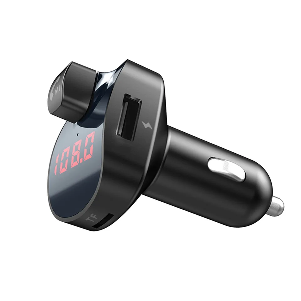Wireless Car FM Transmitter Bluetooth Car MP3 Player Hands free Bluetooth Car Kit Dual USB Car Charger Handsfree Support TF Card (5)