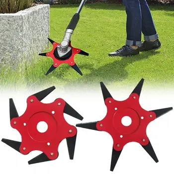 

Durable Steel 6 Blades Lawn Mower Grass Head Weed Eater Trimmer Cutter Tool
