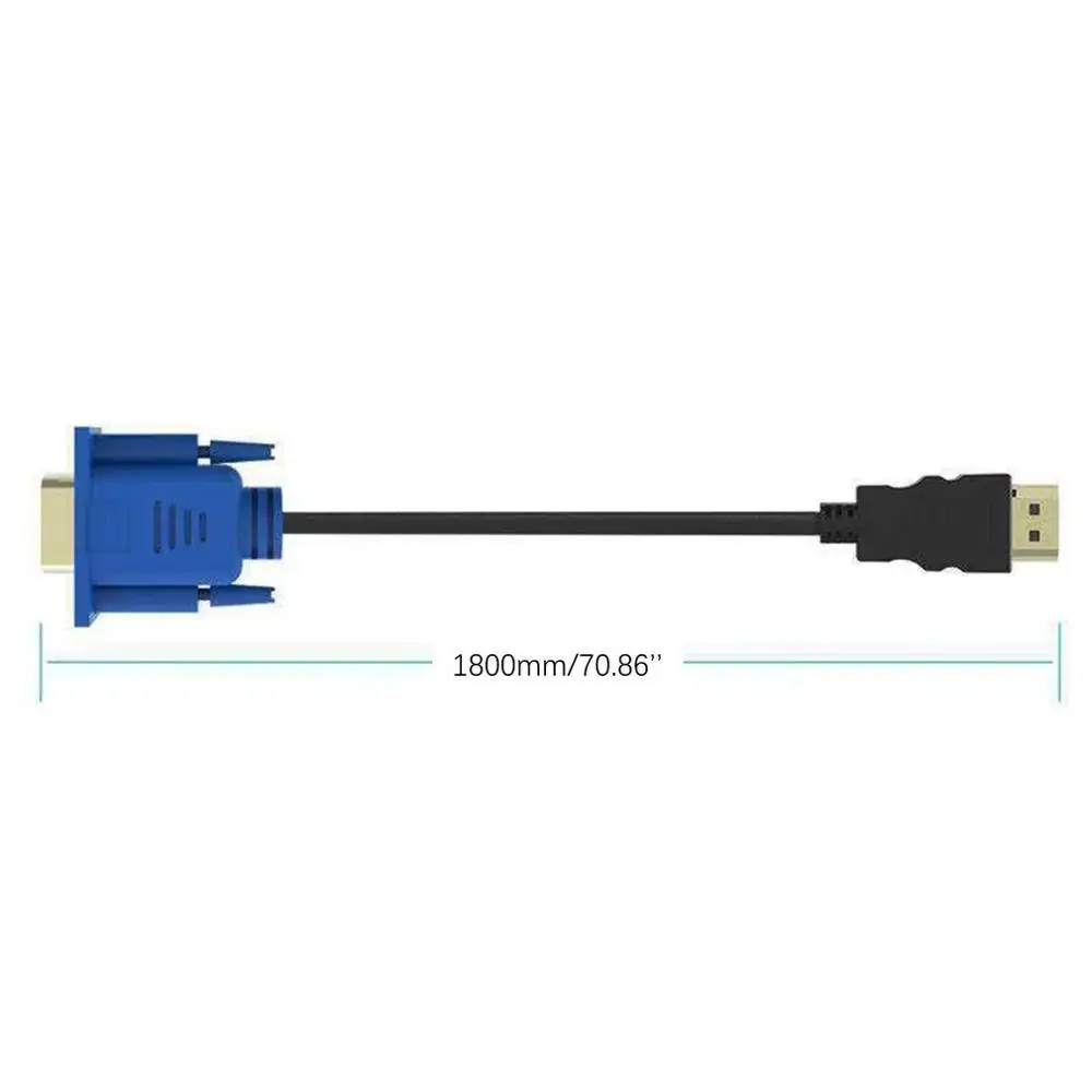 1,5 м/16 футов Золотой HDMI Мужской к VGA Мужской 15 Pin видео адаптер кабель 1080P 6 футов для ТВ DVD коробка