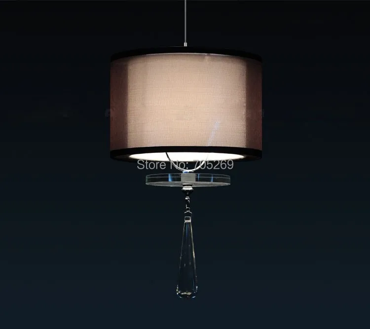 

Free shipping modern fashion 3W E27 Lantern LED pendant lights Crystal Pendants Lamps Double Cloth Lampshade