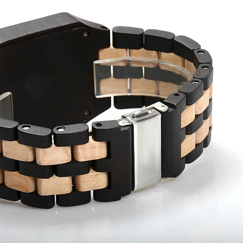 BEWELL 111A черные прямоугольные кварцевые деревянные часы для мужчин деревянный квадратный циферблат Авто Дата коробка часы для мужчин роскошный бренд Relogio Masculino