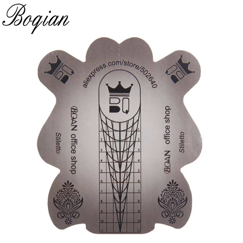 

Professional 100pcs Alloy Gray Nail Form Tips Nail Art Guide Extension French DIY Tool Acrylic UV Gel Nail Art Tool