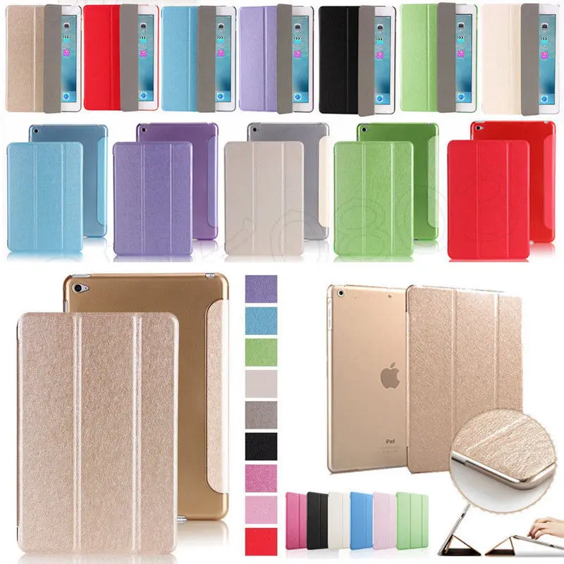 

Silk Style Case for iPad Pro 11 2018 Three Fold Flip Stand Shell Cover Business Leather Smart Case for iPad Pro 12.9 2017 A1980